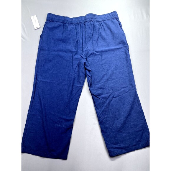 Liz Claiborne Pants Women's Size XL Blue Drawstring & Stretch Waist Wide Leg - Picture 10 of 14